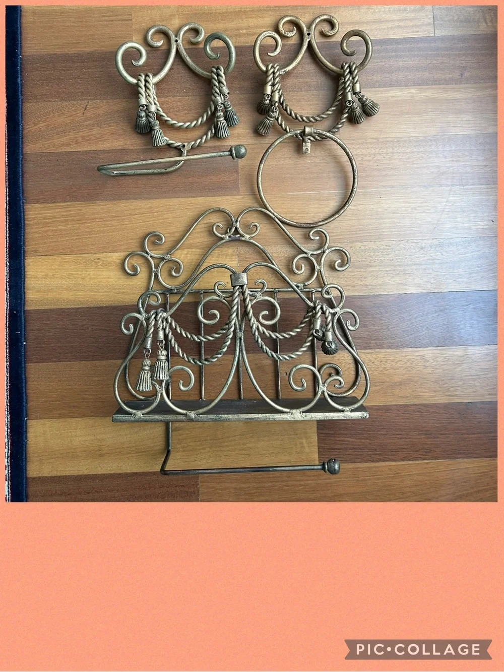 Vintage gold iron bathroom accessories